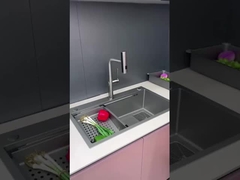 Ασημένια βρύση νεροχύτης μπάνιου με μονό λαβή στο κατάστρωμα και καταρράκτη 3 οδών