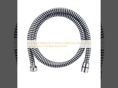 Ασημένιο μαύρο μπάνιο Custom Length Υπερ-ευέλικτο φλυτζάνι ντους PVC 1.5M με και φινίρισμα