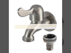 Κλασική βρύση λεκάνης του μπάνιου με ένα χερούλι γυαλισμένο χρώμιο 304 από ανοξείδωτο χάλυβα