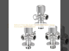 Τριδιάδρομη βαλβίδα διακοπής γωνίας μπάνιου με σύγχρονο σχεδιασμό και ανθεκτικό ανοξείδωτο χάλυβα 304