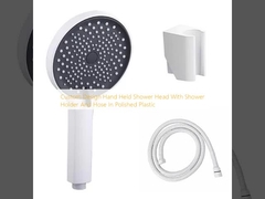 Προσαρμοσμένο σχεδιασμό χειροκίνητο κεφάλι ντους με κάλυμμα ντους και σωλήνα σε γυαλισμένο πλαστικό