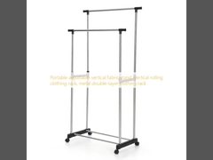 Μεταφορτωτές ρυθμιζόμενες κατακόρυφες ράβδους υφασμάτων, κατακόρυφες ράβδους ρούχων, μεταλλικές ράβδους ρούχων διπλού στρώματος